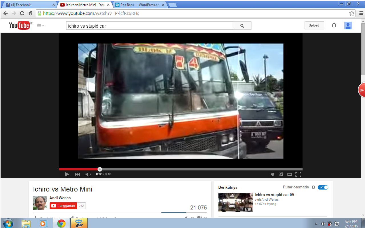 Ichiro with full shield of steel pushing the Metromini's :D